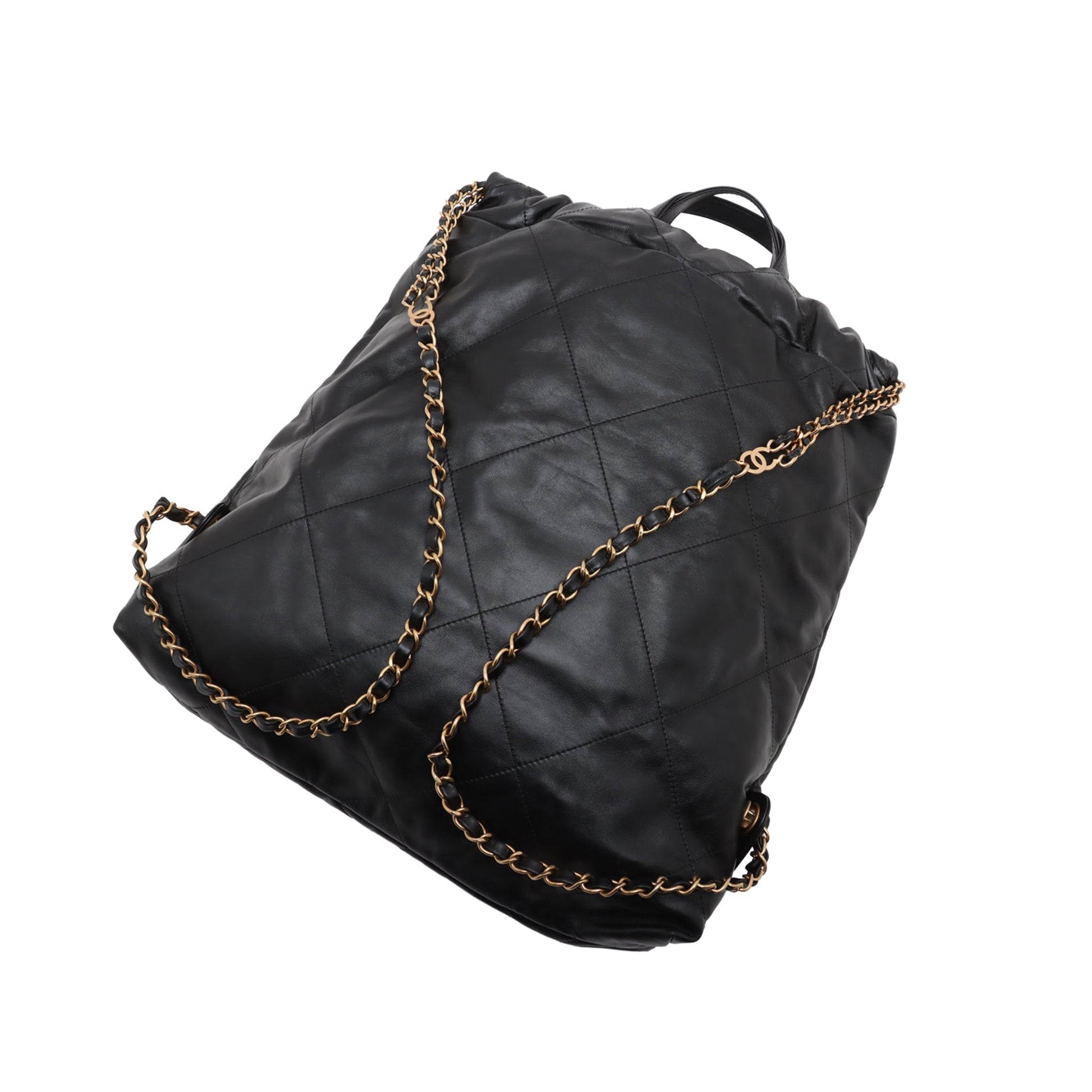 Chanel Large Quilted Shiny Calfskin 22 Backpack