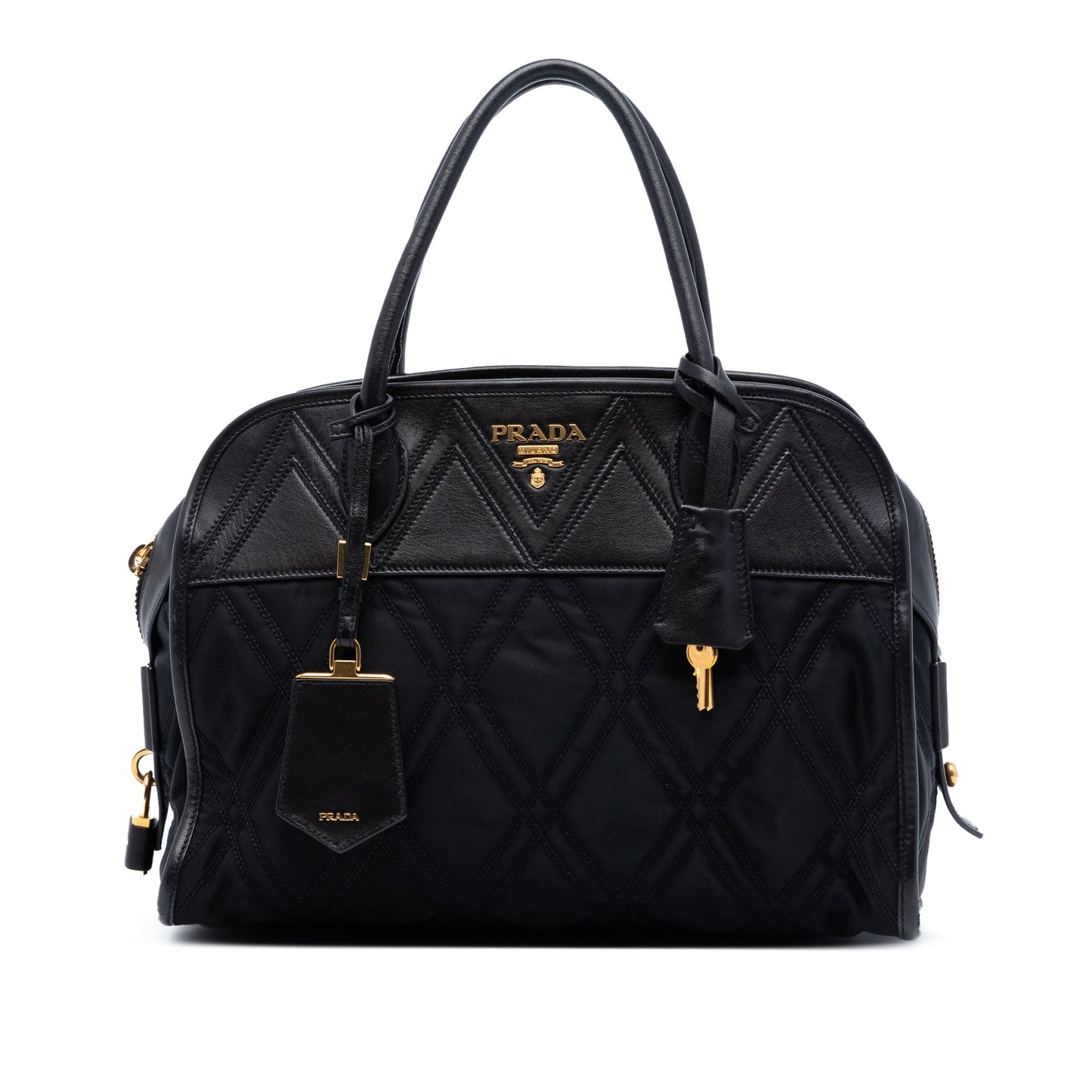Prada Tessuto Impunturato Bauletto Satchel