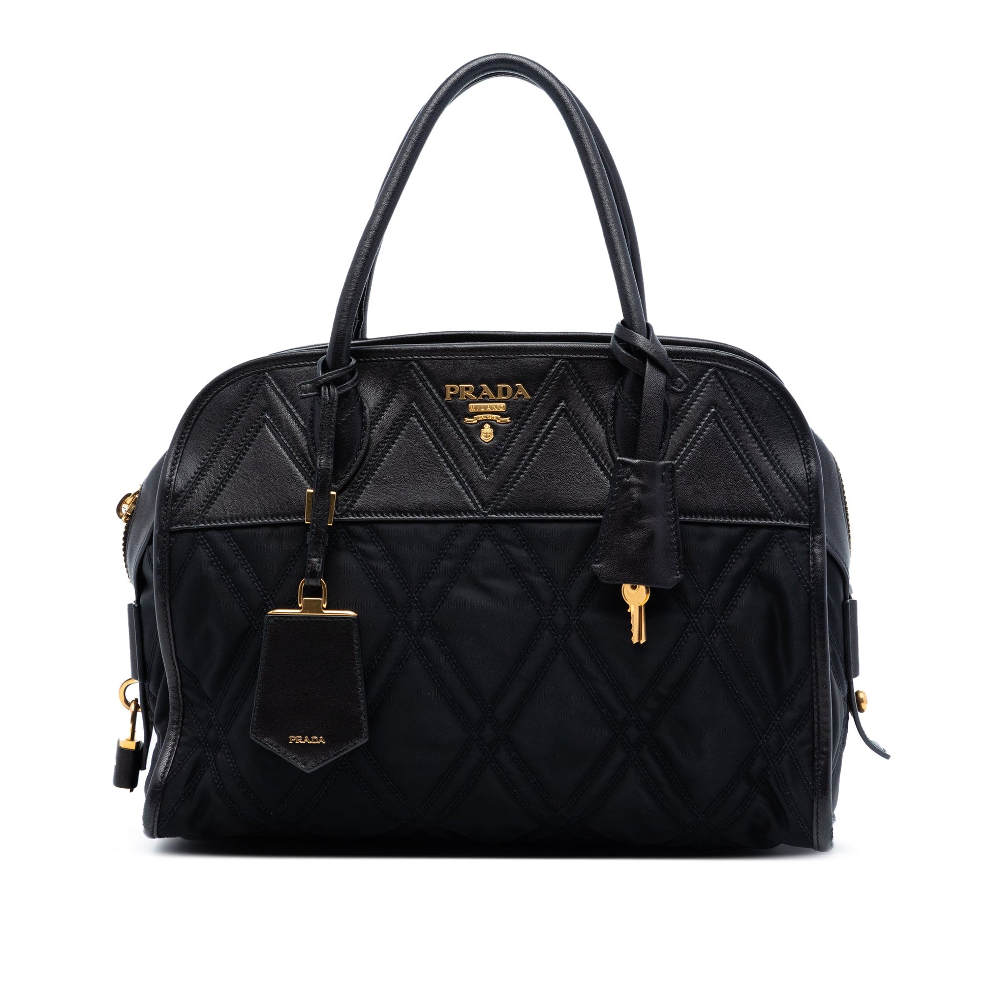 Prada Tessuto Impunturato Bauletto Satchel