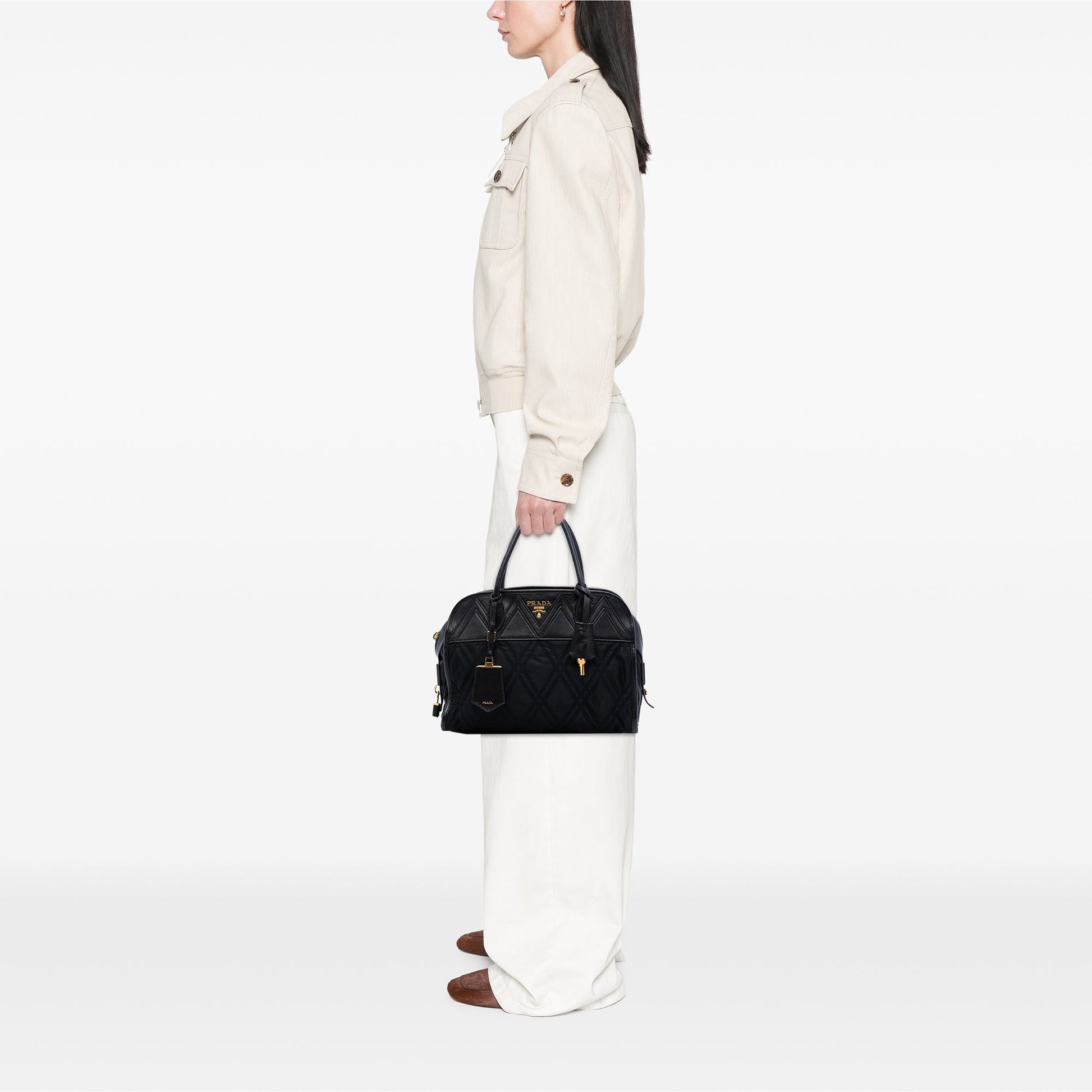 Prada Tessuto Impunturato Bauletto Satchel
