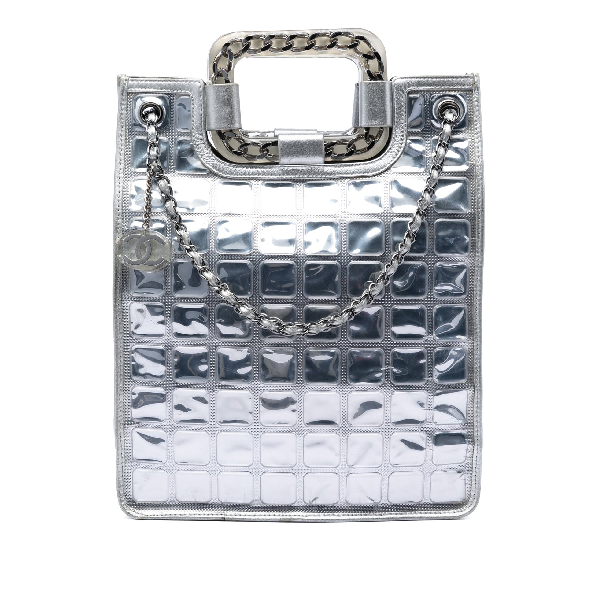 Chanel CC Vinyl Ice Cube Shopper Tote