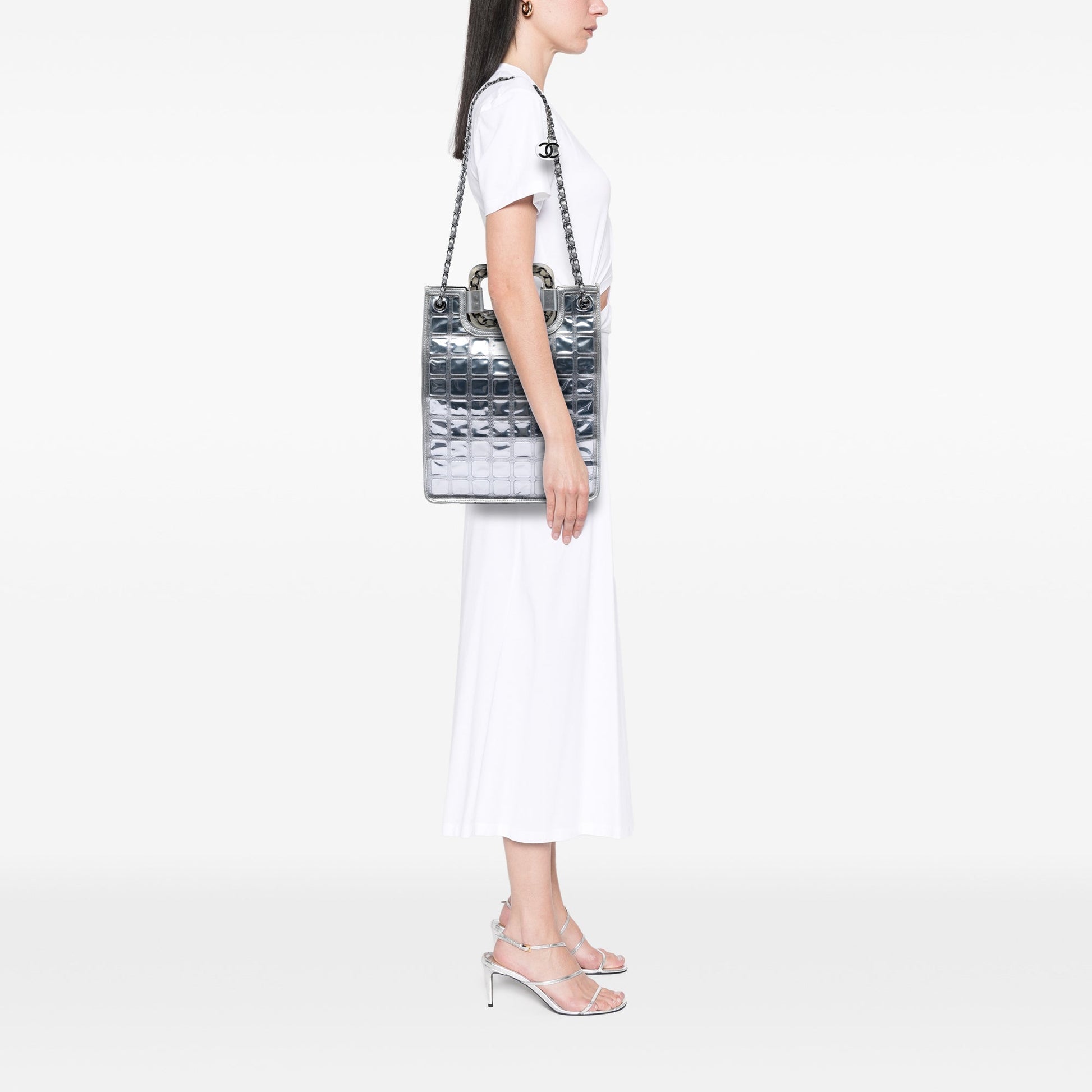 Chanel CC Vinyl Ice Cube Shopper Tote