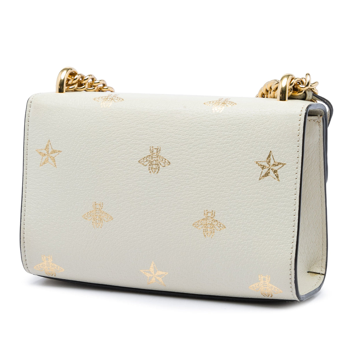 Gucci Small Leather Bee Star Padlock Crossbody