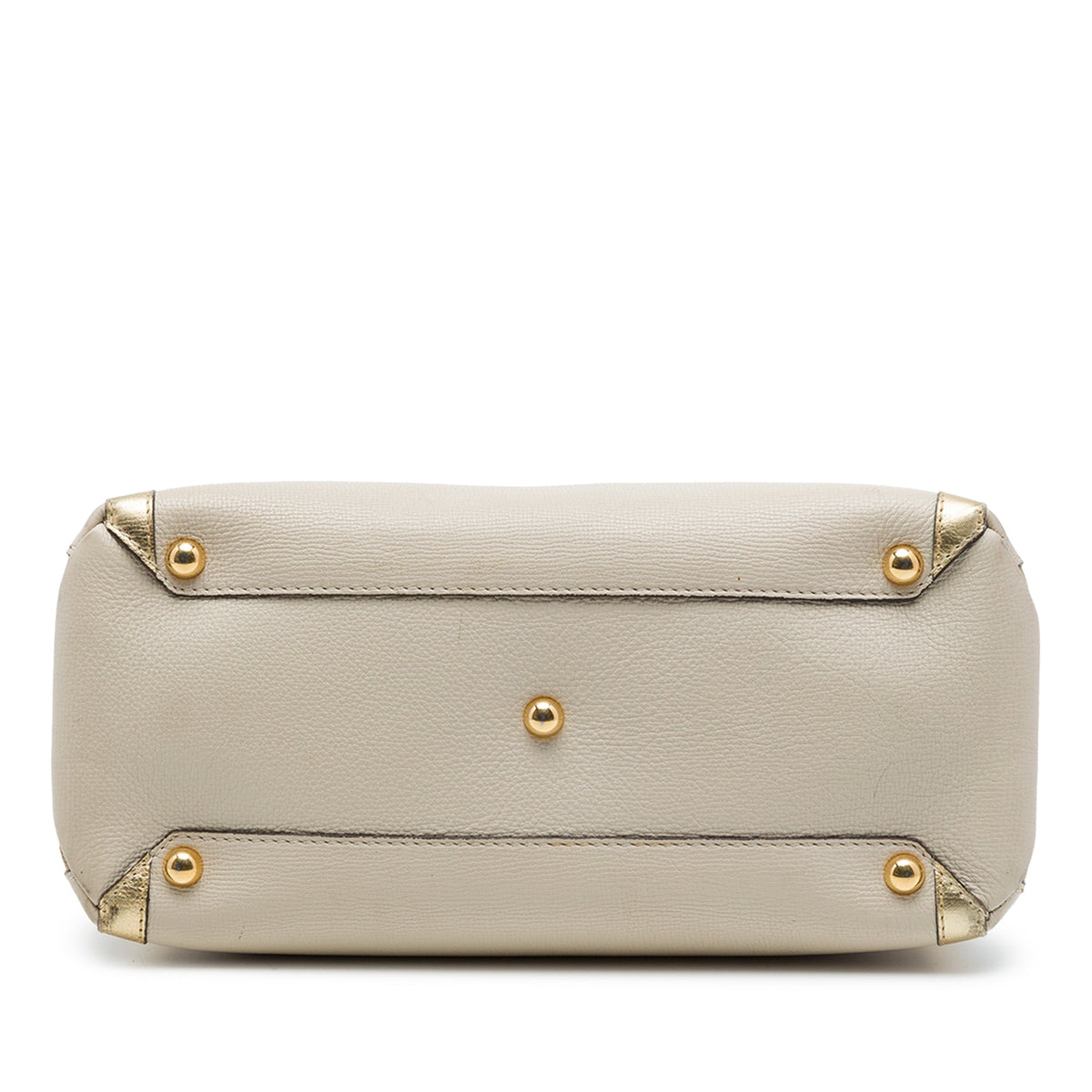 Burberry Medium Bicolor Leather and House Check Canvas Banner Satchel — White