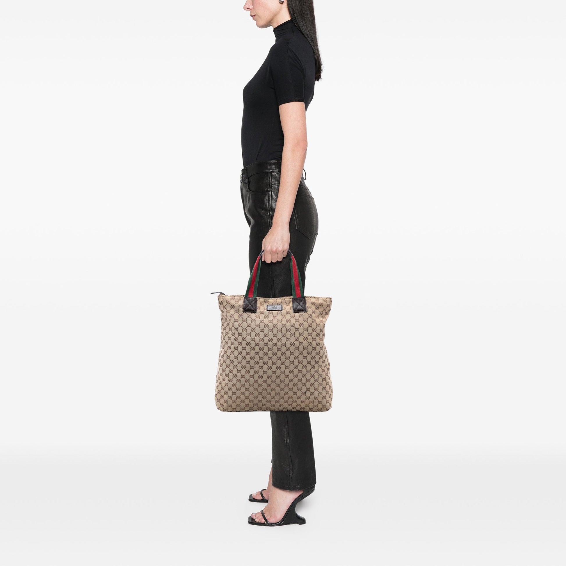 Gucci GG Canvas Web Vertical Tote