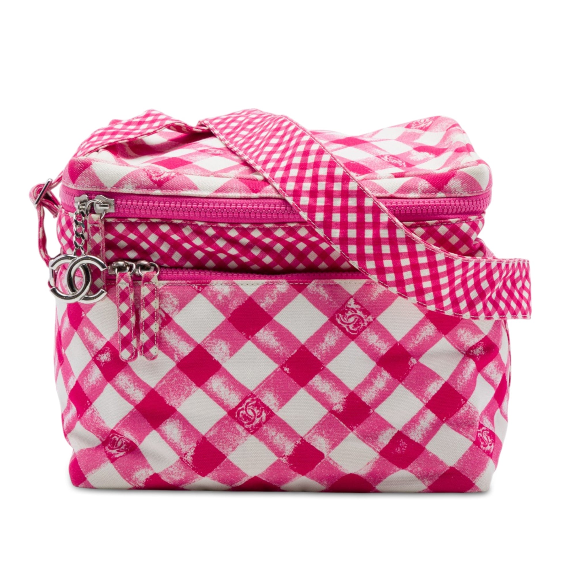 Chanel CC Canvas Gingham Lunch Box Shoulder Bag
