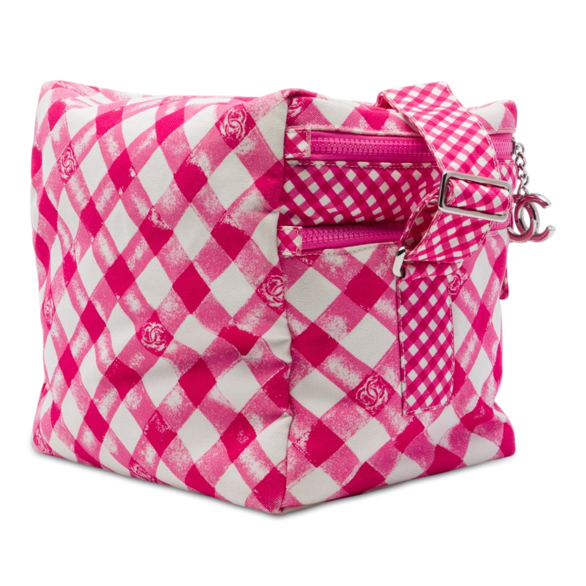 Chanel CC Canvas Gingham Lunch Box Shoulder Bag