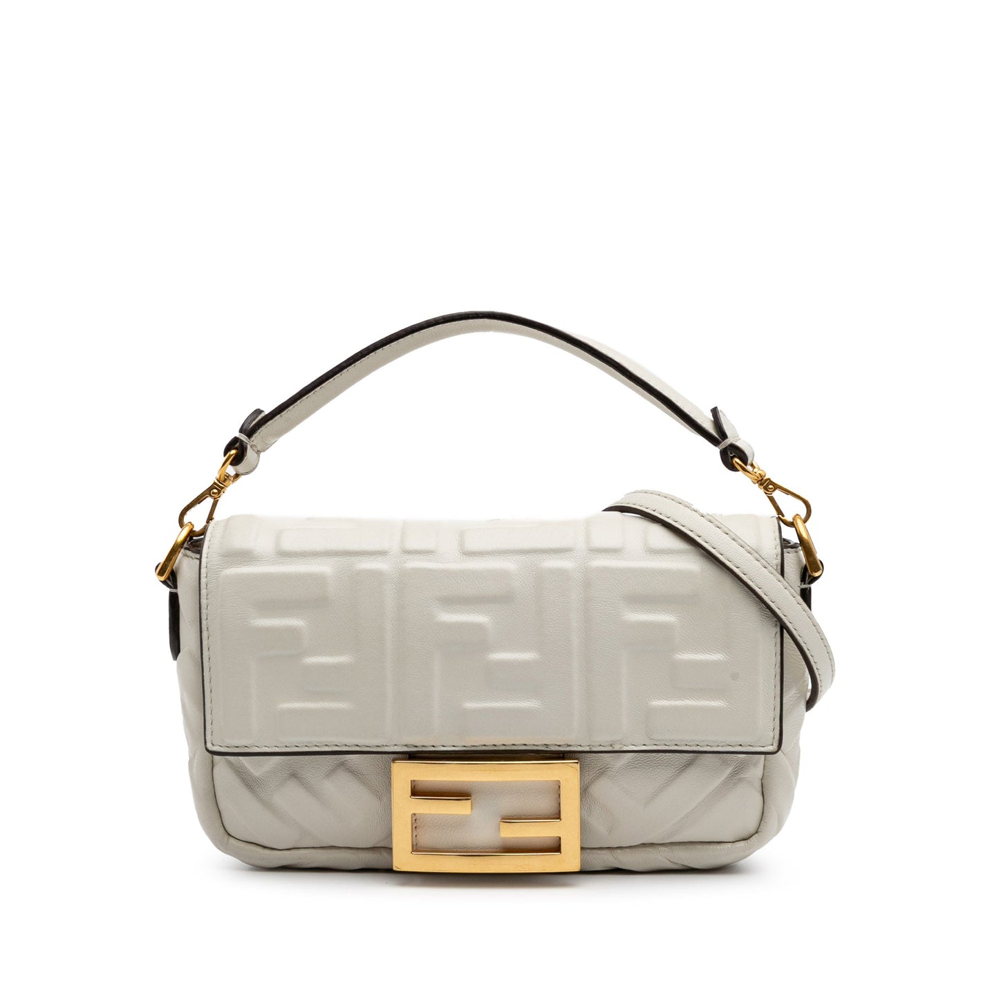Mini Zucca Embossed Leather Baguette Satchel