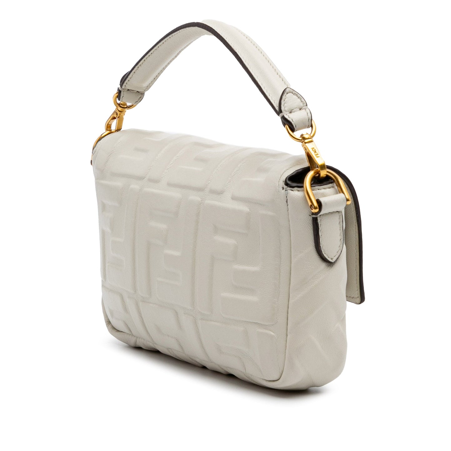 Mini Zucca Embossed Leather Baguette Satchel