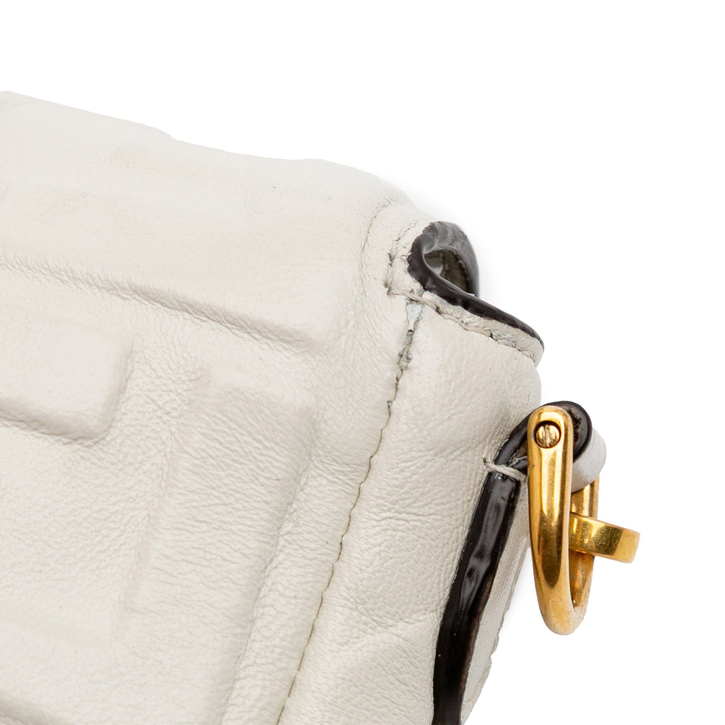 Mini Zucca Embossed Leather Baguette Satchel