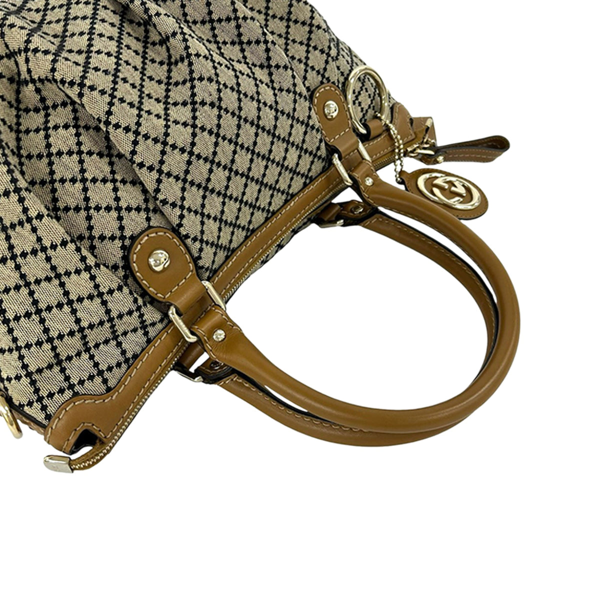 Gucci Diamante Canvas Sukey Satchel