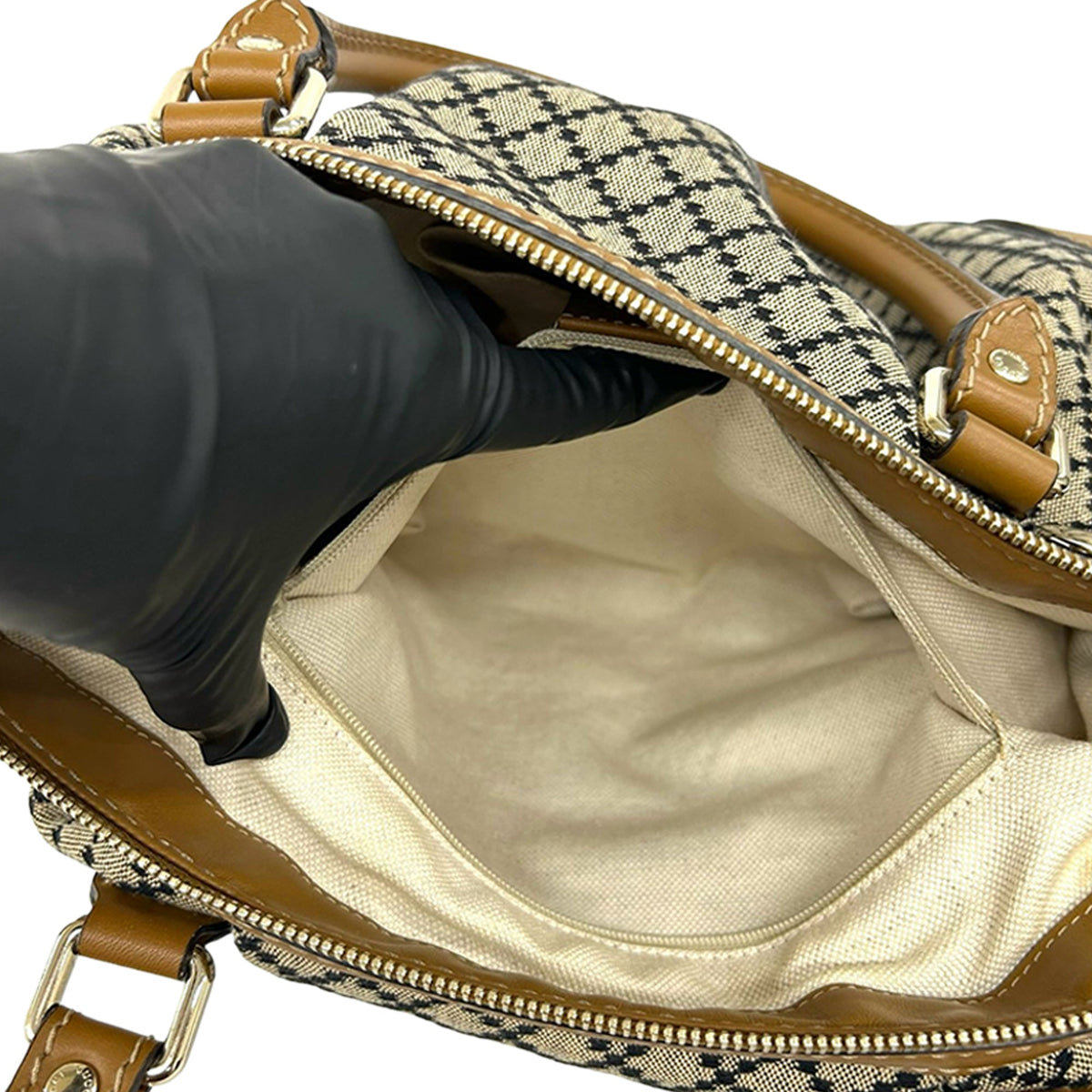 Gucci Diamante Canvas Sukey Satchel