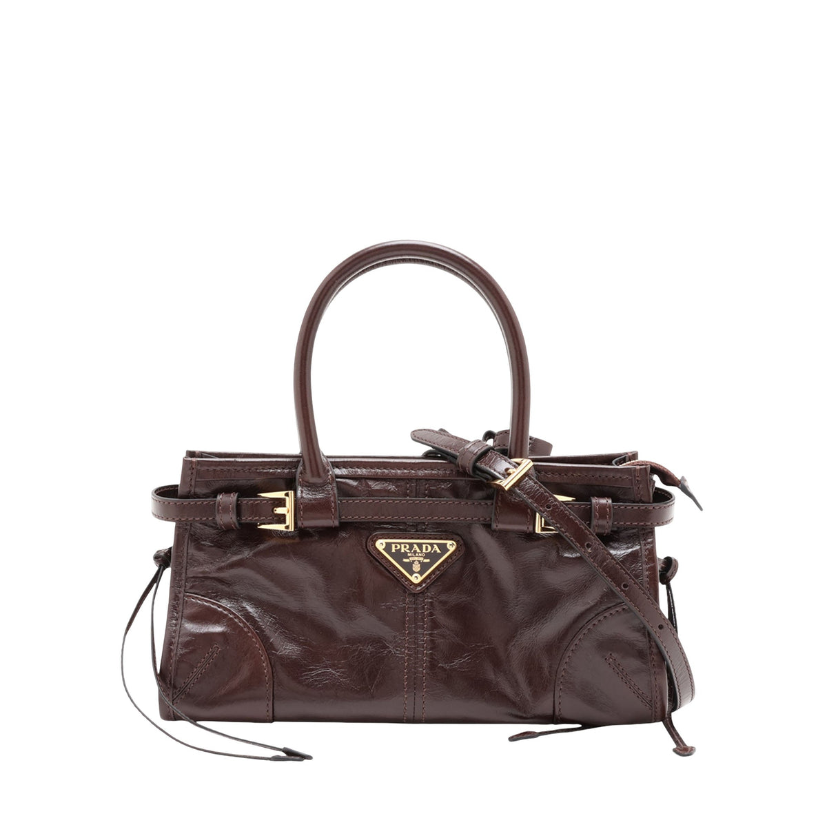 Prada Mini Glossy Calfskin Bonnie Handbag