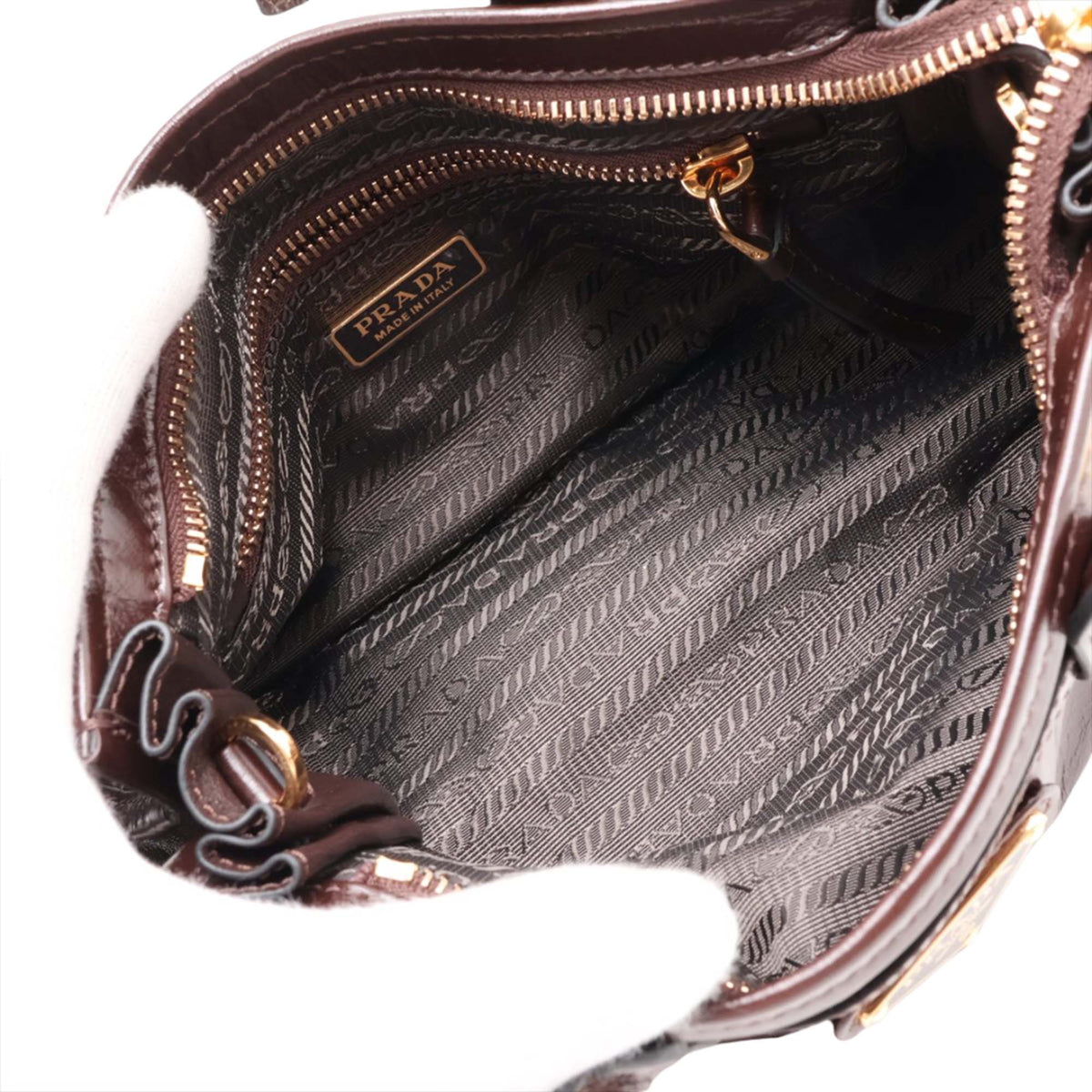 Prada Mini Glossy Calfskin Bonnie Handbag