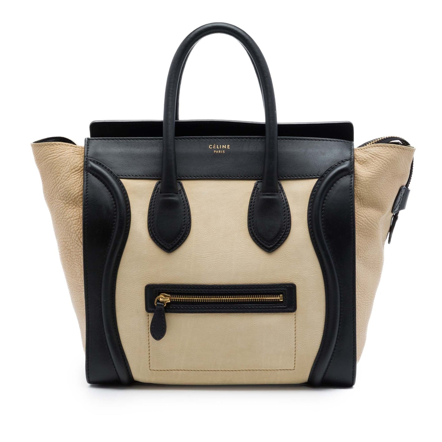 Celine Mini Bicolor Leather Luggage Tote