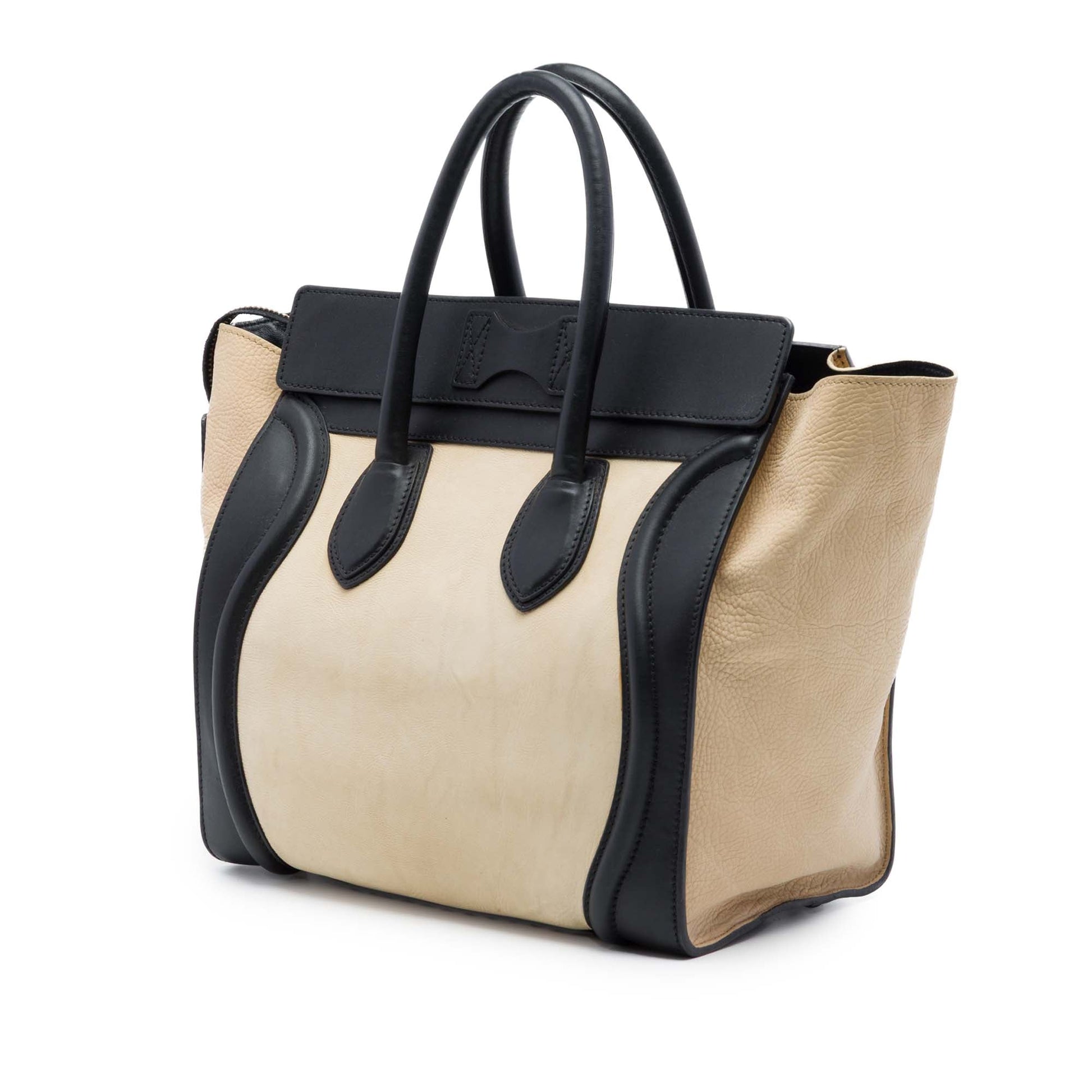 Celine Mini Bicolor Leather Luggage Tote