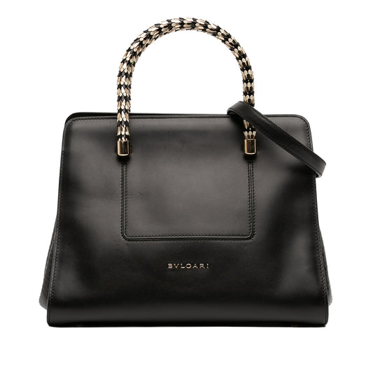 Bvlgari Leather Serpenti Scaglie Tote