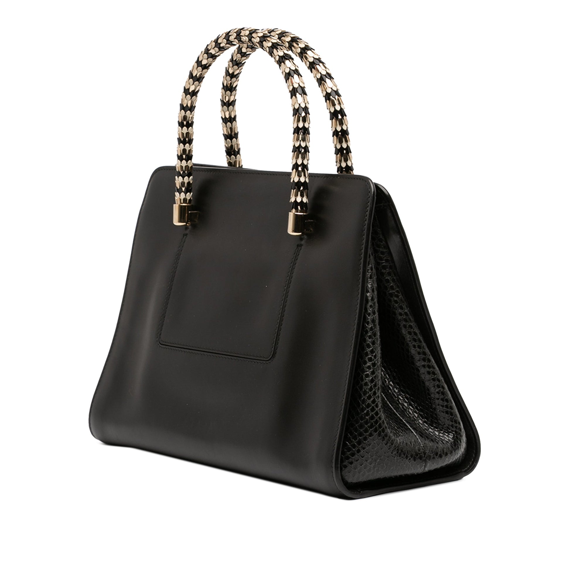 Bvlgari Leather Serpenti Scaglie Tote