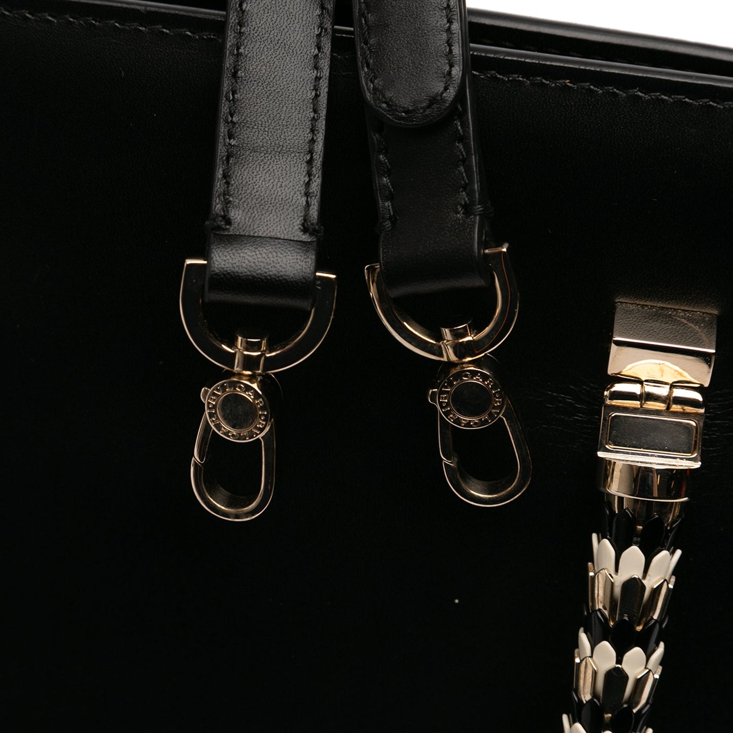 Bvlgari Leather Serpenti Scaglie Tote