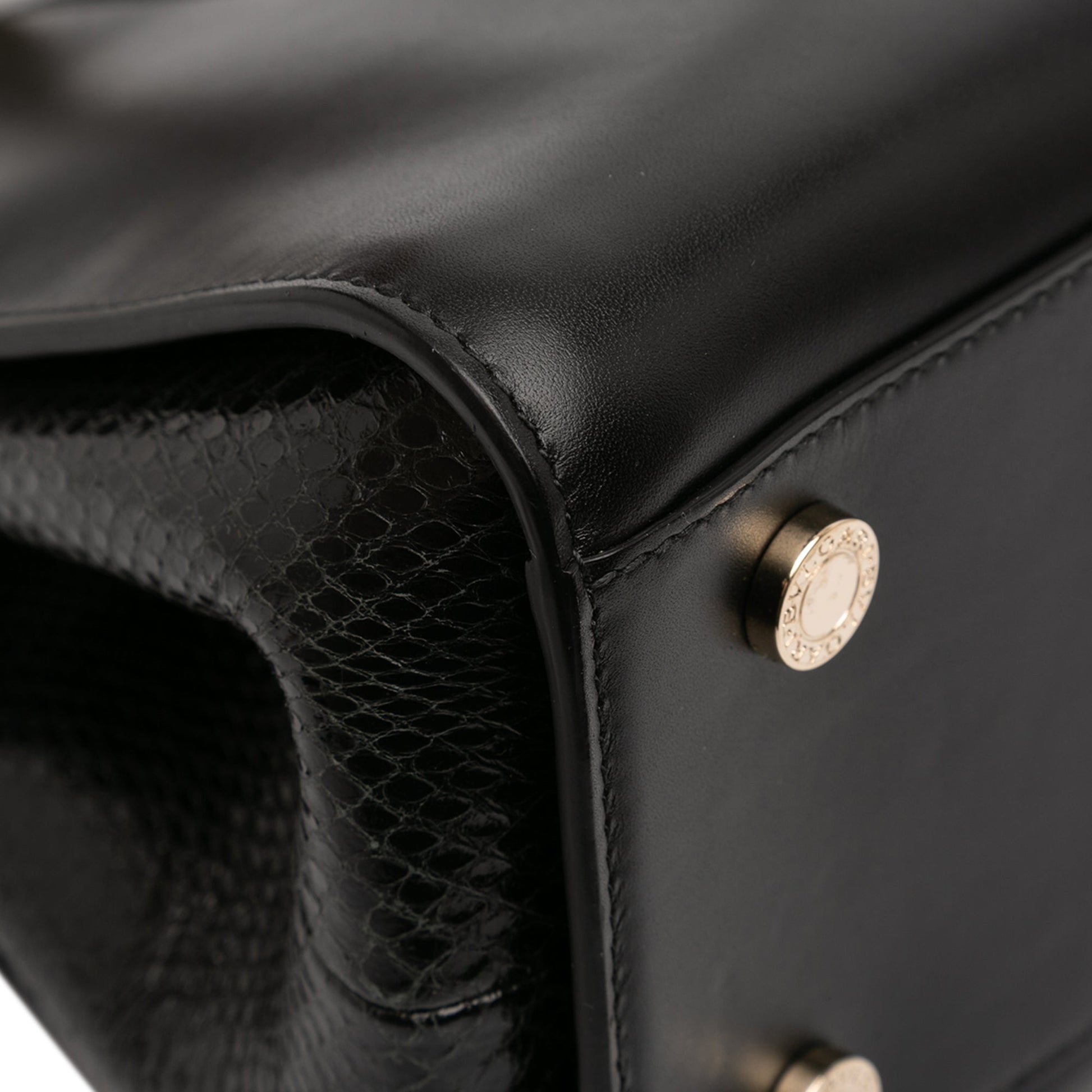 Bvlgari Leather Serpenti Scaglie Tote