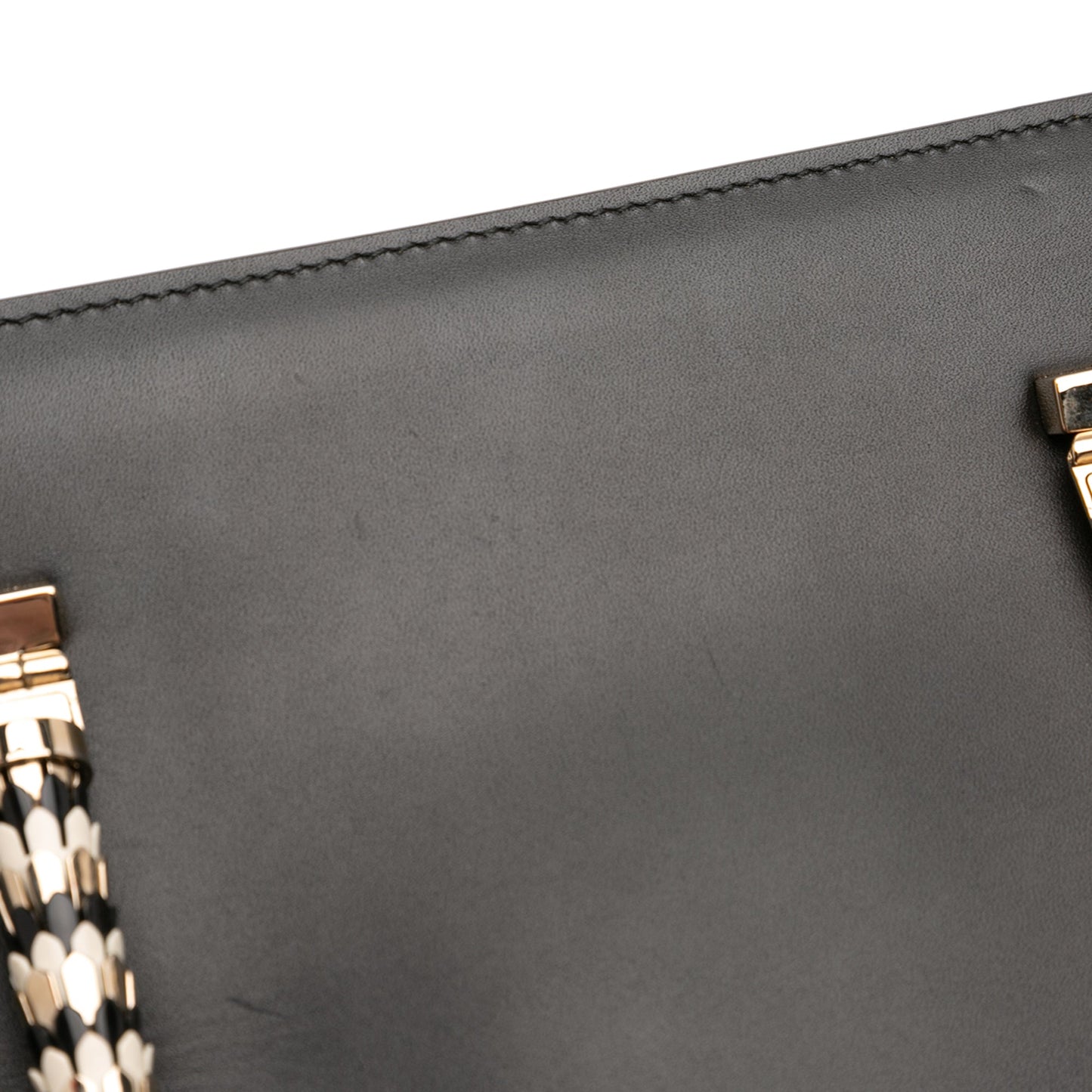 Bvlgari Leather Serpenti Scaglie Tote