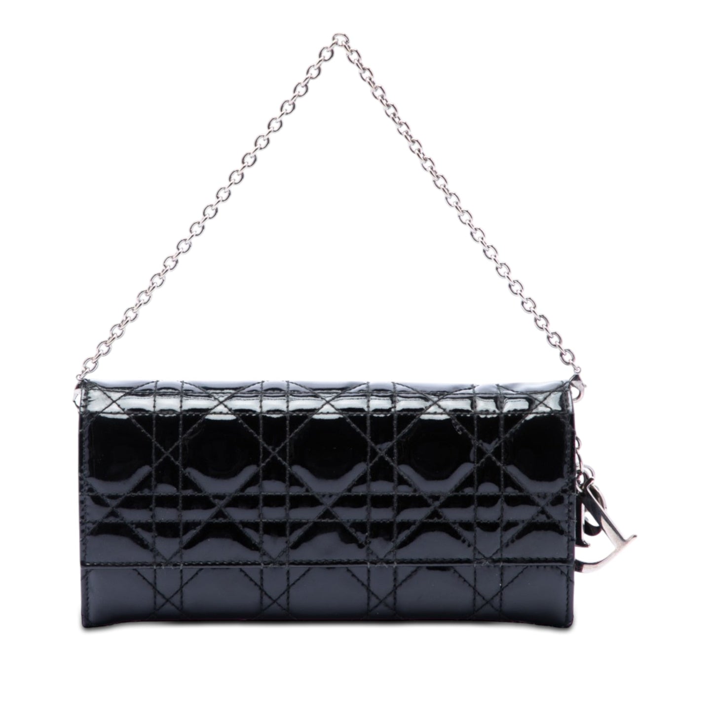 Dior Patent Cannage Lady Dior Wallet On Chain