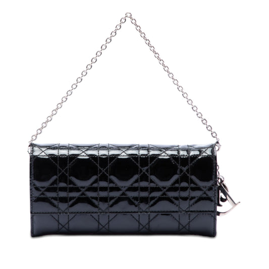 Dior Patent Cannage Lady Dior Wallet On Chain
