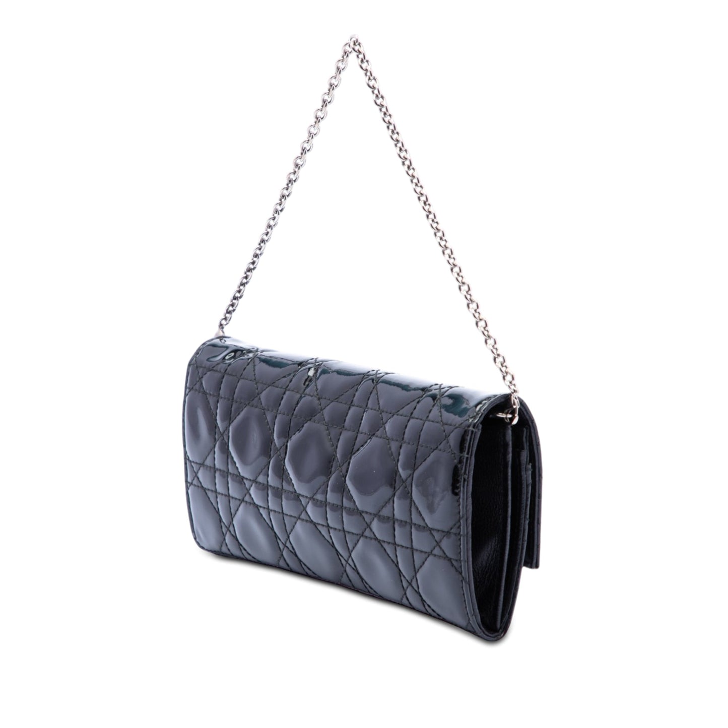Dior Patent Cannage Lady Dior Wallet On Chain