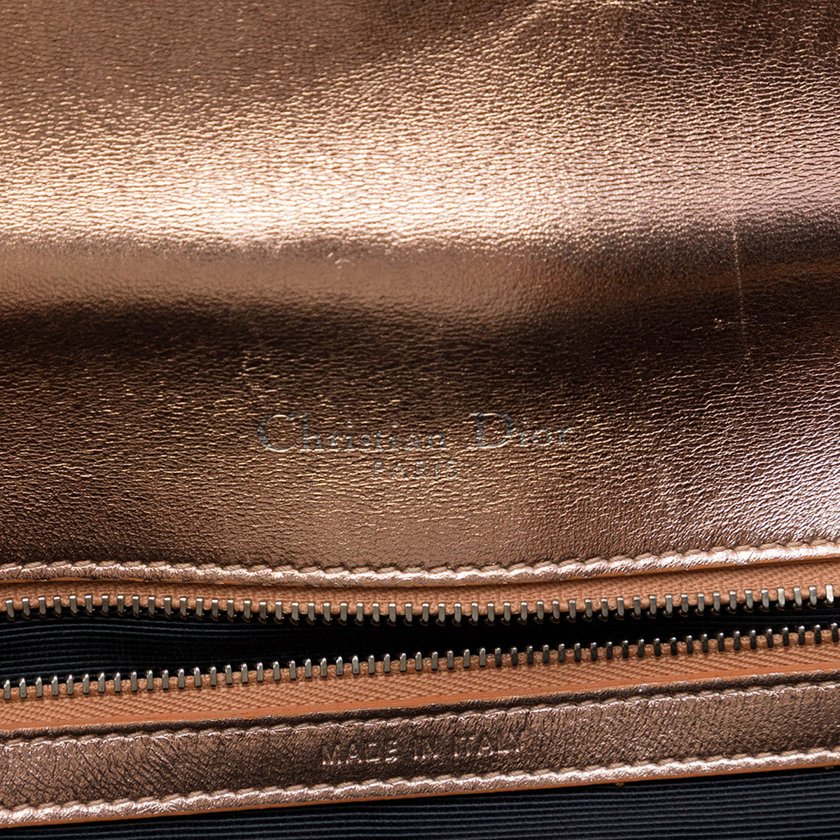 Dior Metallic Ceramic Effect Deerskin Diorama Wallet on Chain