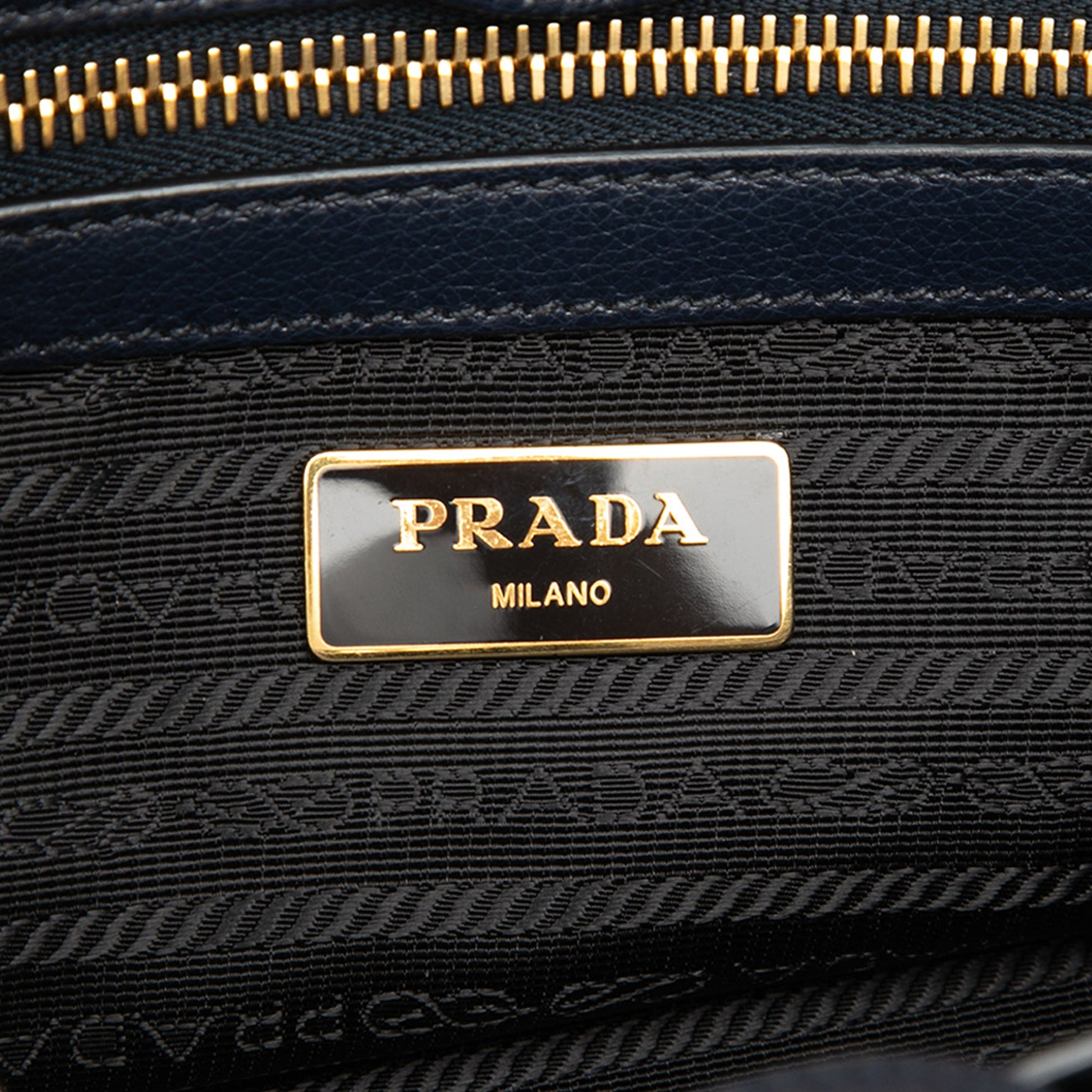 Prada Glace Calf Twin Pocket Double Handle Satchel