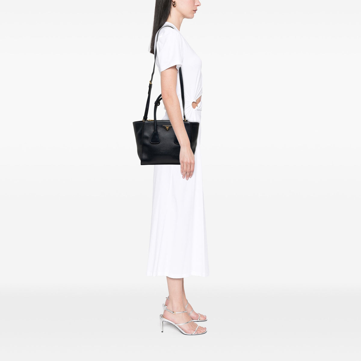 Prada Glace Calf Twin Pocket Double Handle Satchel