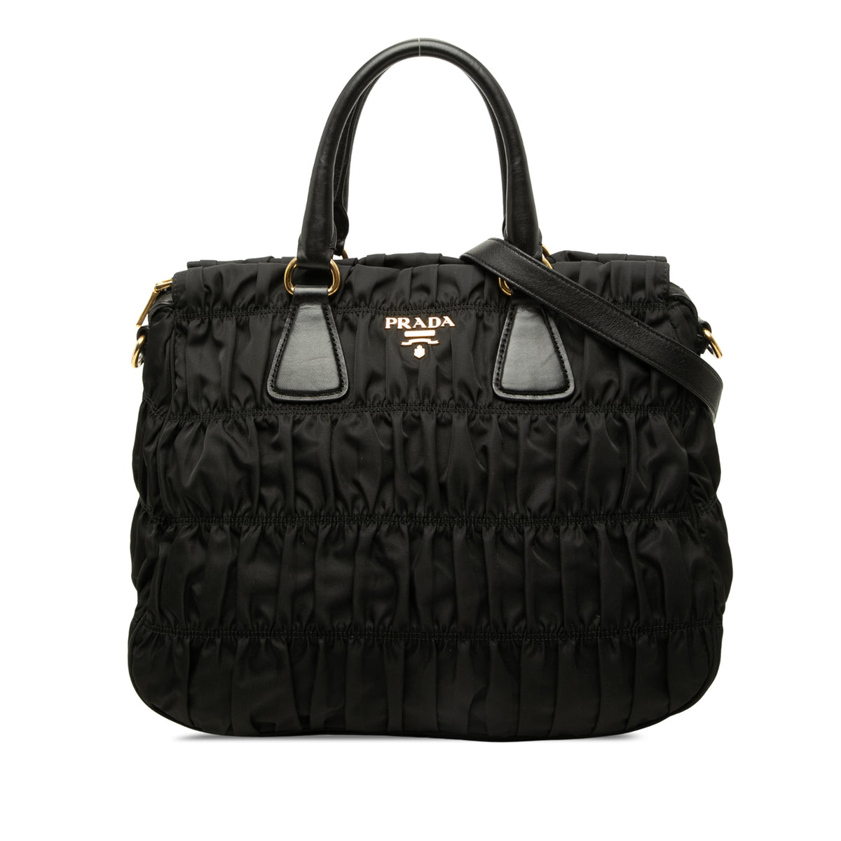 Prada Tessuto Gaufre Satchel — Black