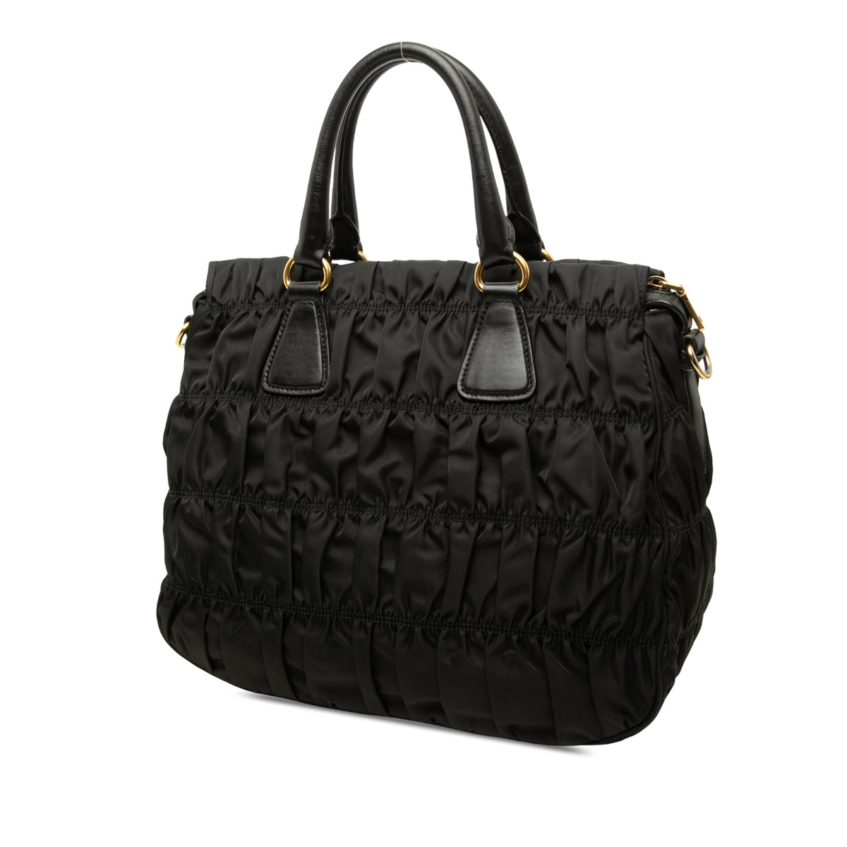 Prada Tessuto Gaufre Satchel — Black