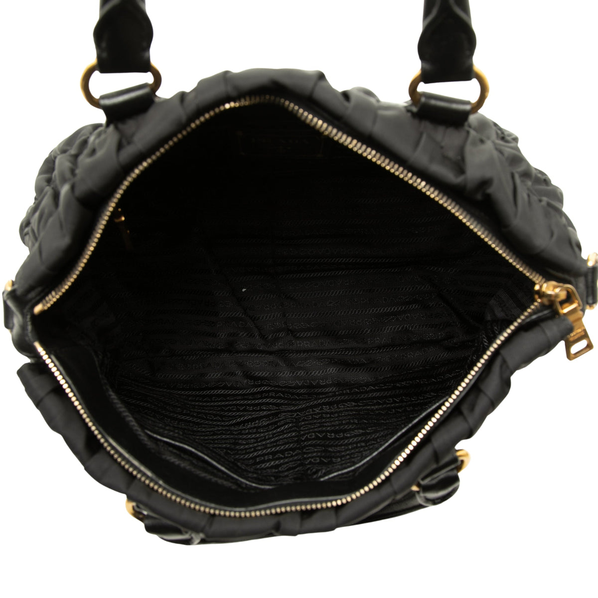 Prada Tessuto Gaufre Satchel — Black