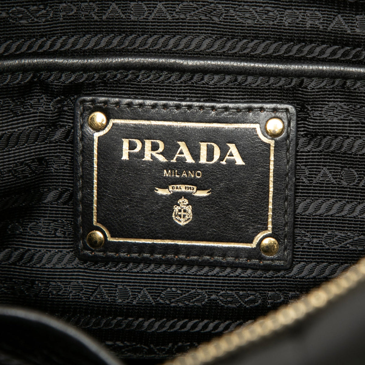 Prada Tessuto Gaufre Satchel — Black
