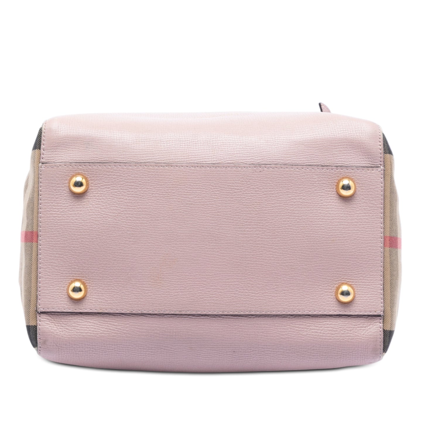 Burberry Small Leather and House Check Canvas Canterbury Tote