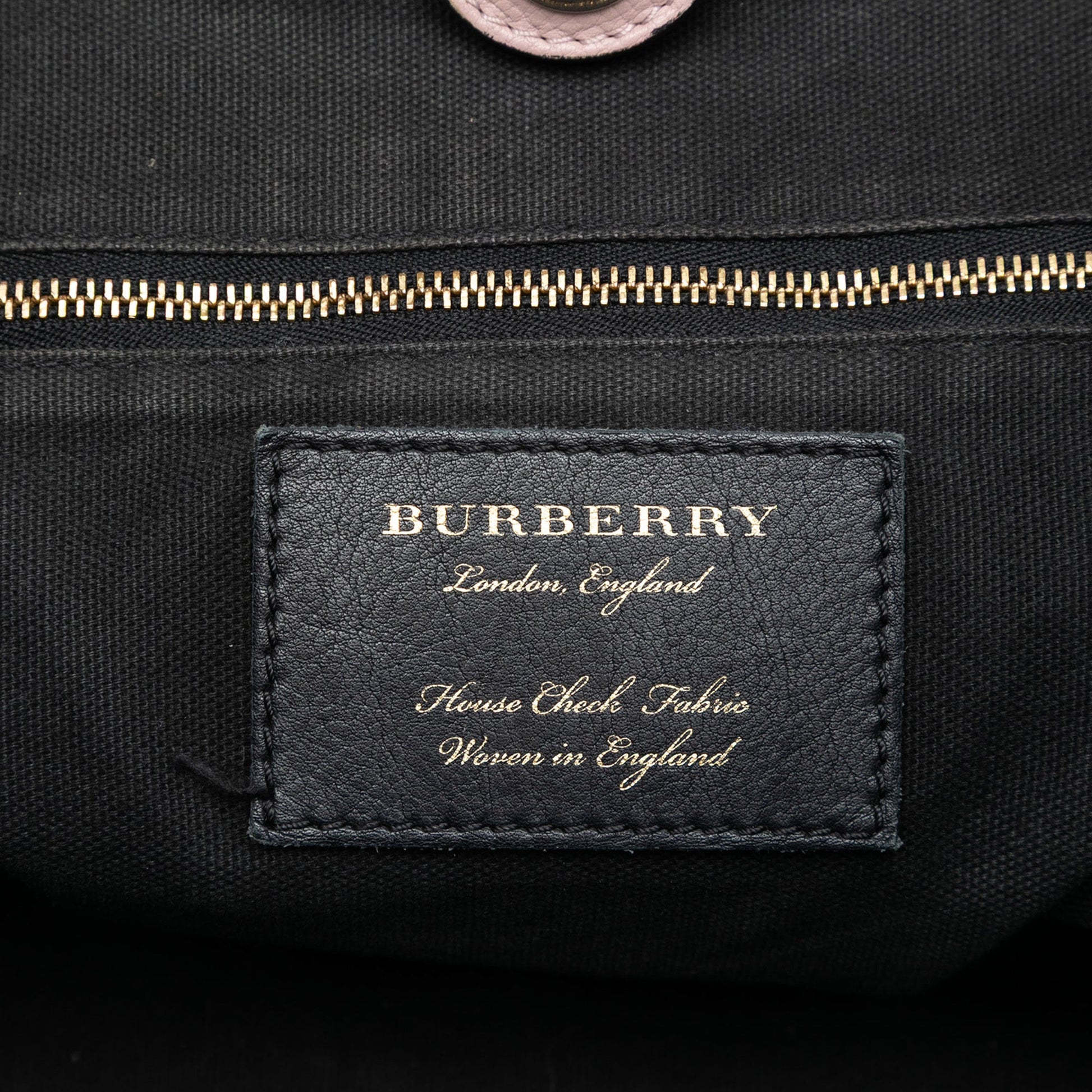 Burberry Small Leather and House Check Canvas Canterbury Tote