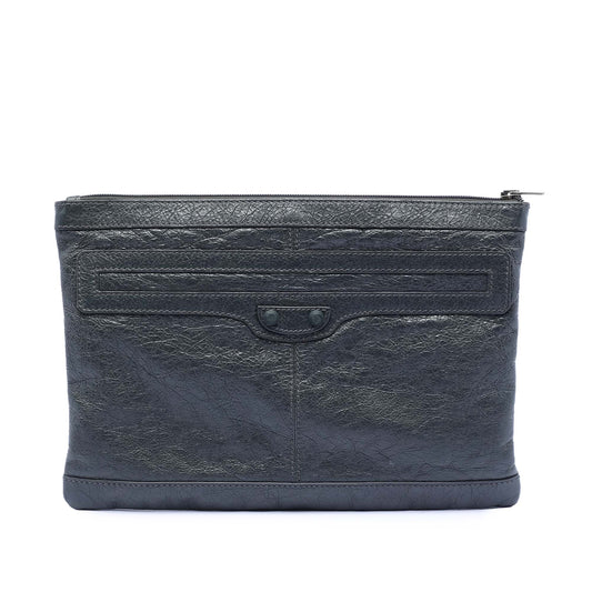 Balenciaga Lambskin Motocross Classic Clip M Clutch
