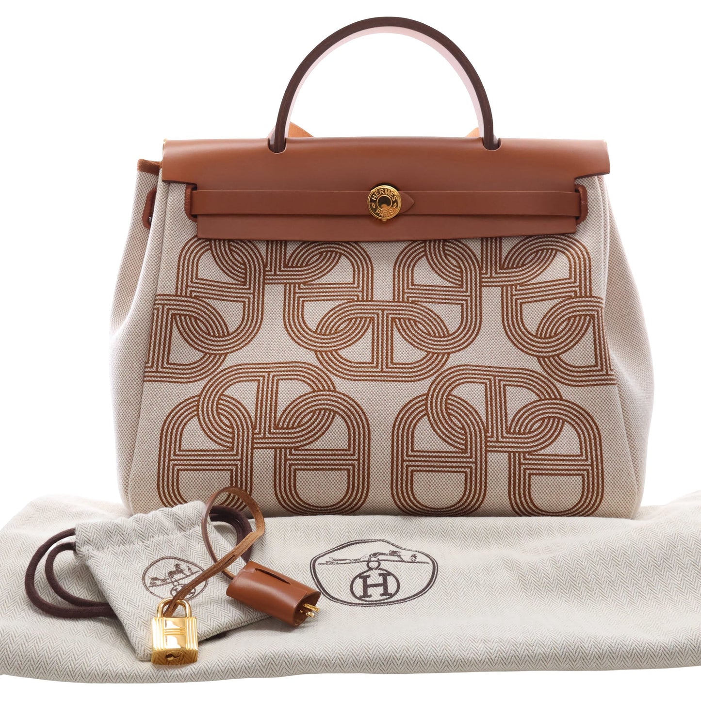 Hermès Toile H and Vache Hunter Brides de Gala Herbag Zip 31