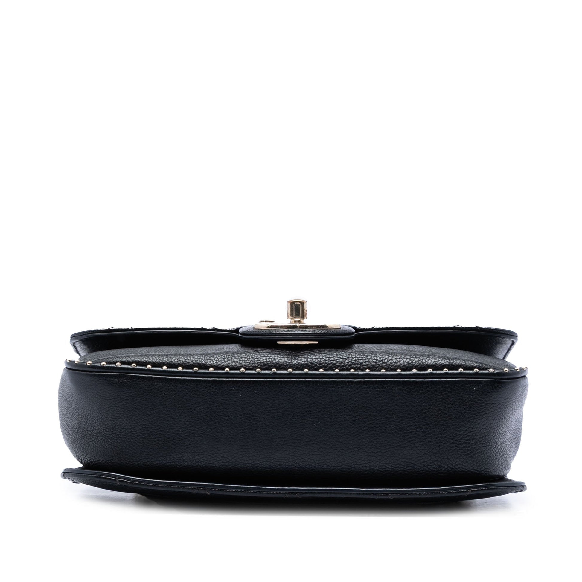 Chanel Small CC Quilted Caviar Studded Single Flap