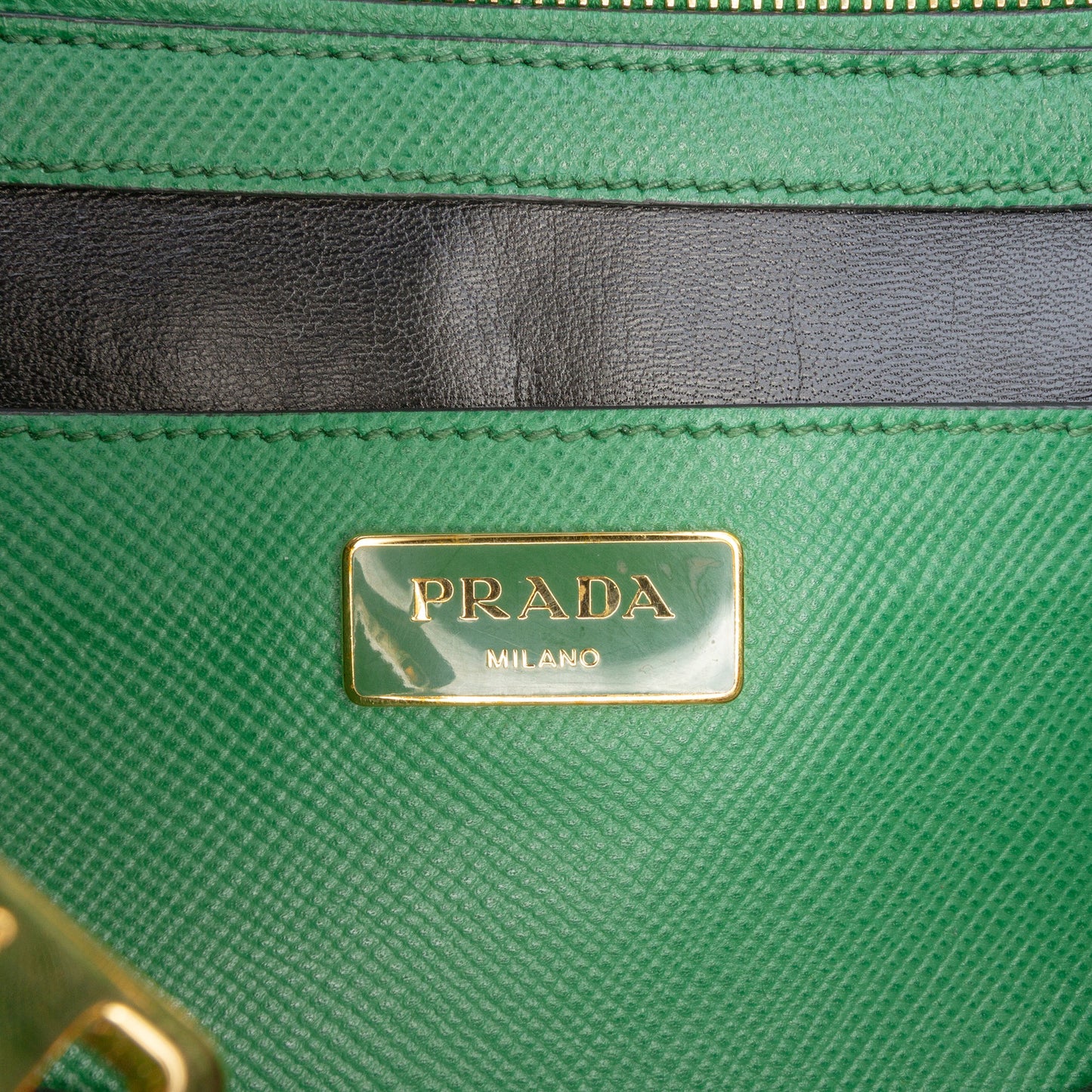 Prada Studded Saffiano Cuir Promenade Satchel