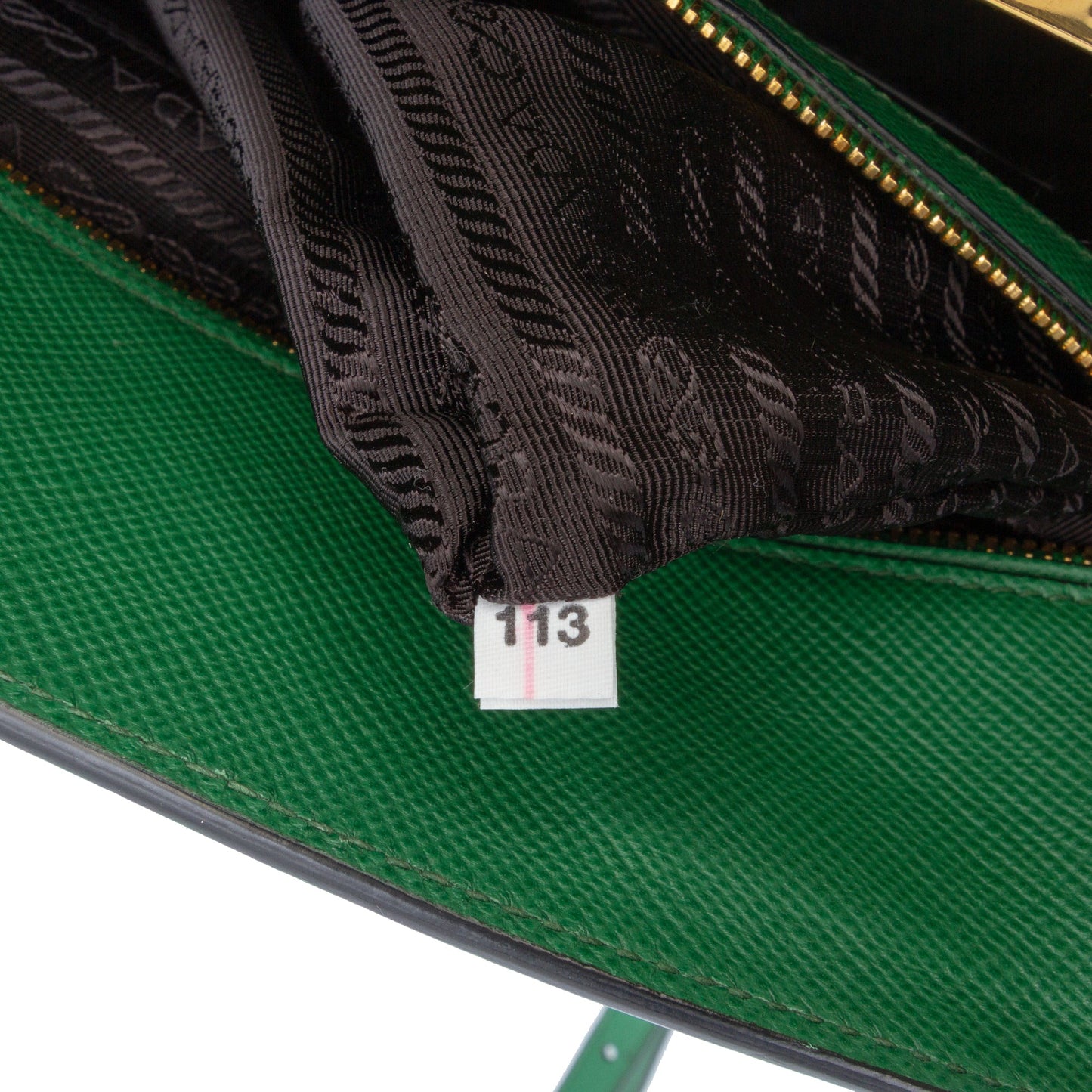 Prada Studded Saffiano Cuir Promenade Satchel