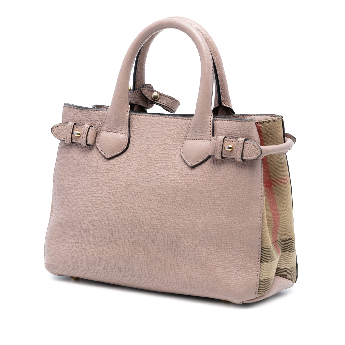 Burberry Small Grainy Calfskin and House Check Banner Satchel
