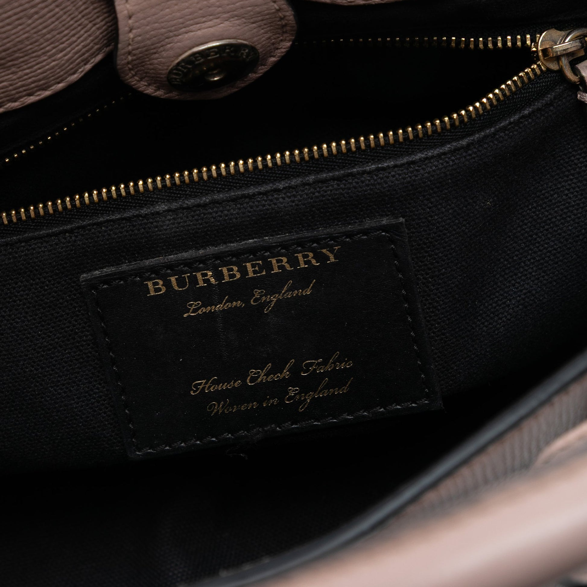 Burberry Small Grainy Calfskin and House Check Banner Satchel