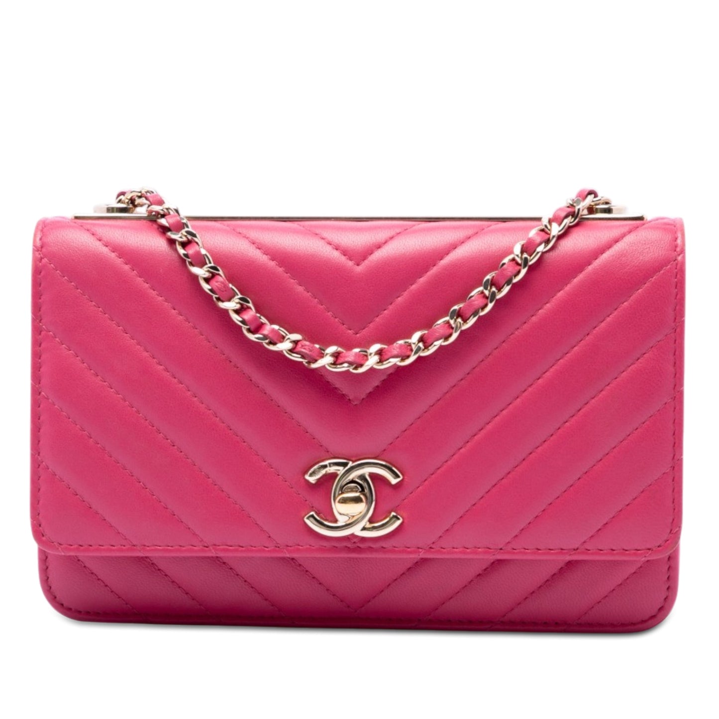 Chanel Chevron Lambskin Trendy CC Wallet on Chain