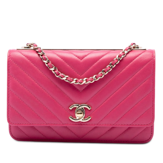 Chanel Chevron Lambskin Trendy CC Wallet on Chain