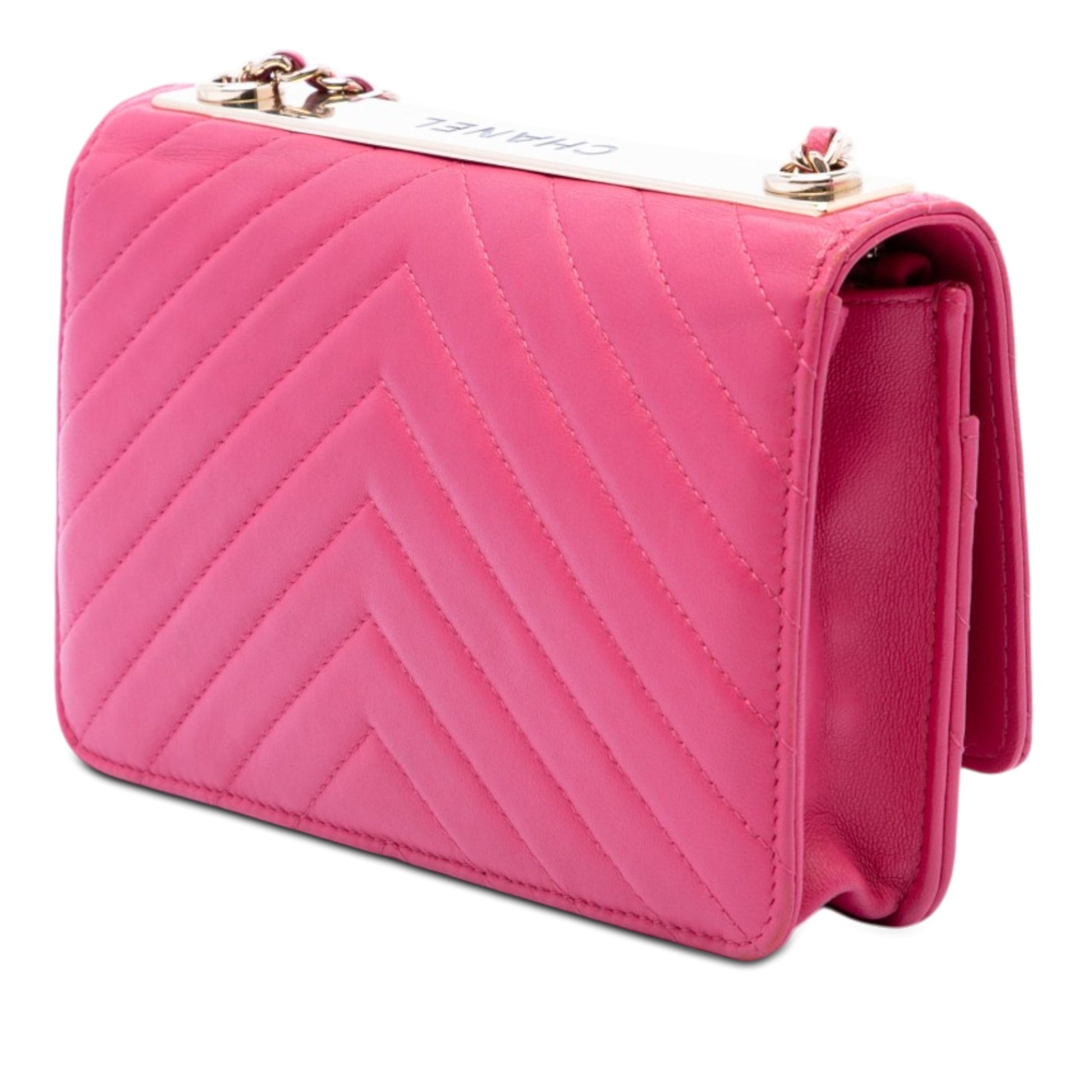 Chanel Chevron Lambskin Trendy CC Wallet on Chain