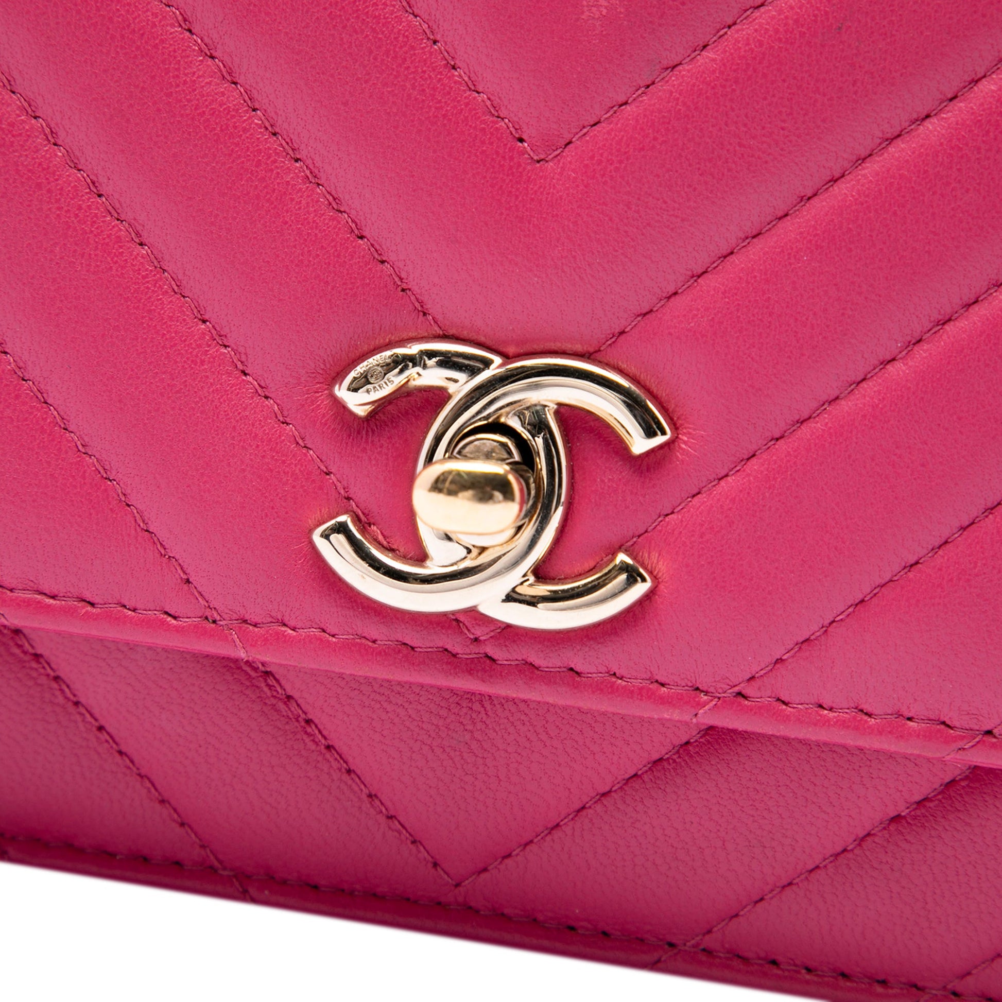 Chanel Chevron Lambskin Trendy CC Wallet on Chain