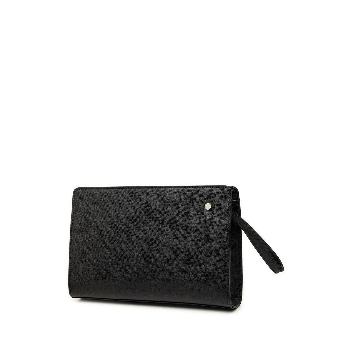 Burberry Check Embossed Leather Trimmed Clutch