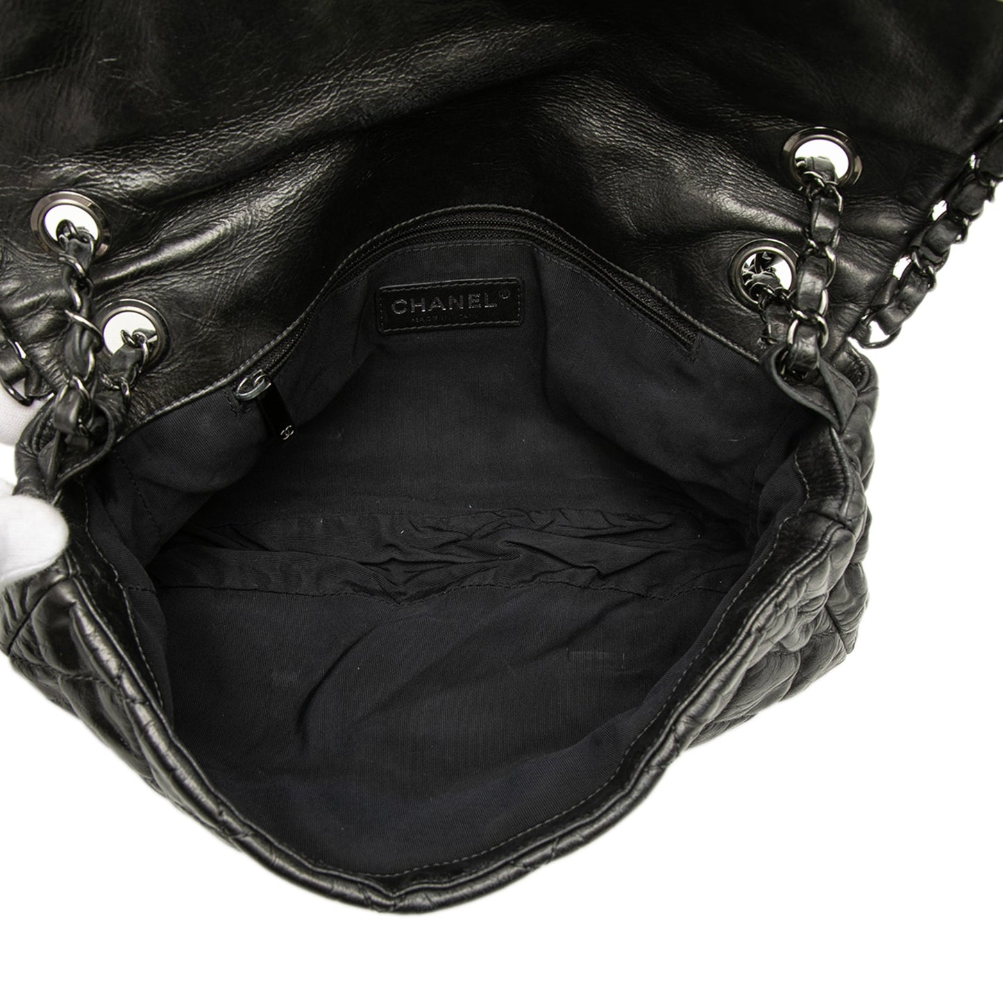 Chanel Medium Quilted Metallic Aged Calfskin Chain Me Flap